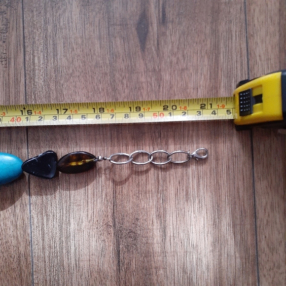 Necklace Earings Set Turquoise Colours Stone Shapes Artificial - Picture 12 of 16